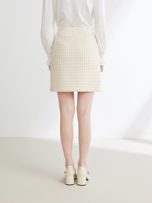 Elegant Woolen Skirt | Beige