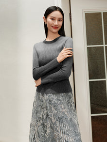 Classic Round Neck Knitted Undershirt | Grey