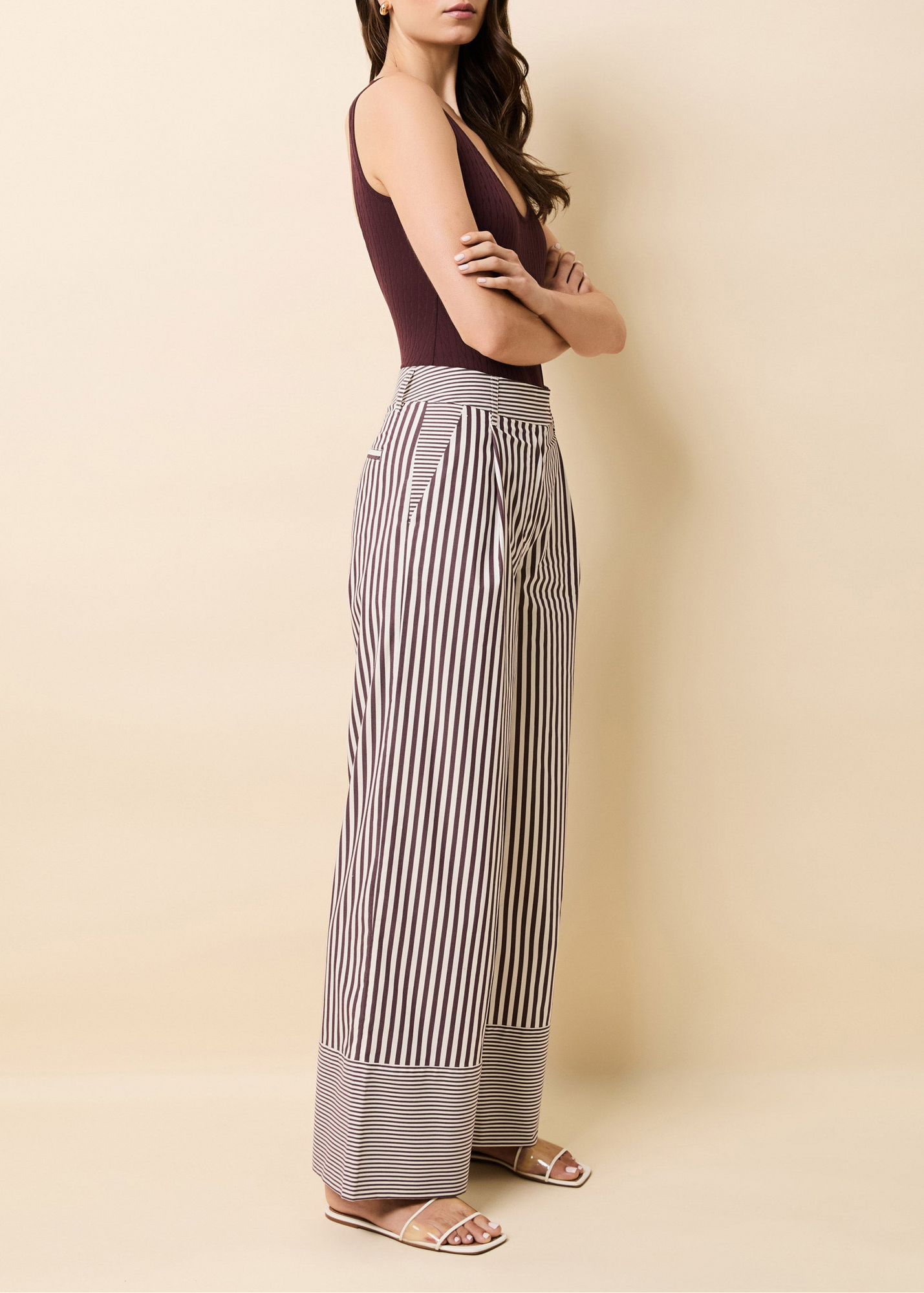 Womens | Marnie Pant | Raisin Brown/Brule Stripe