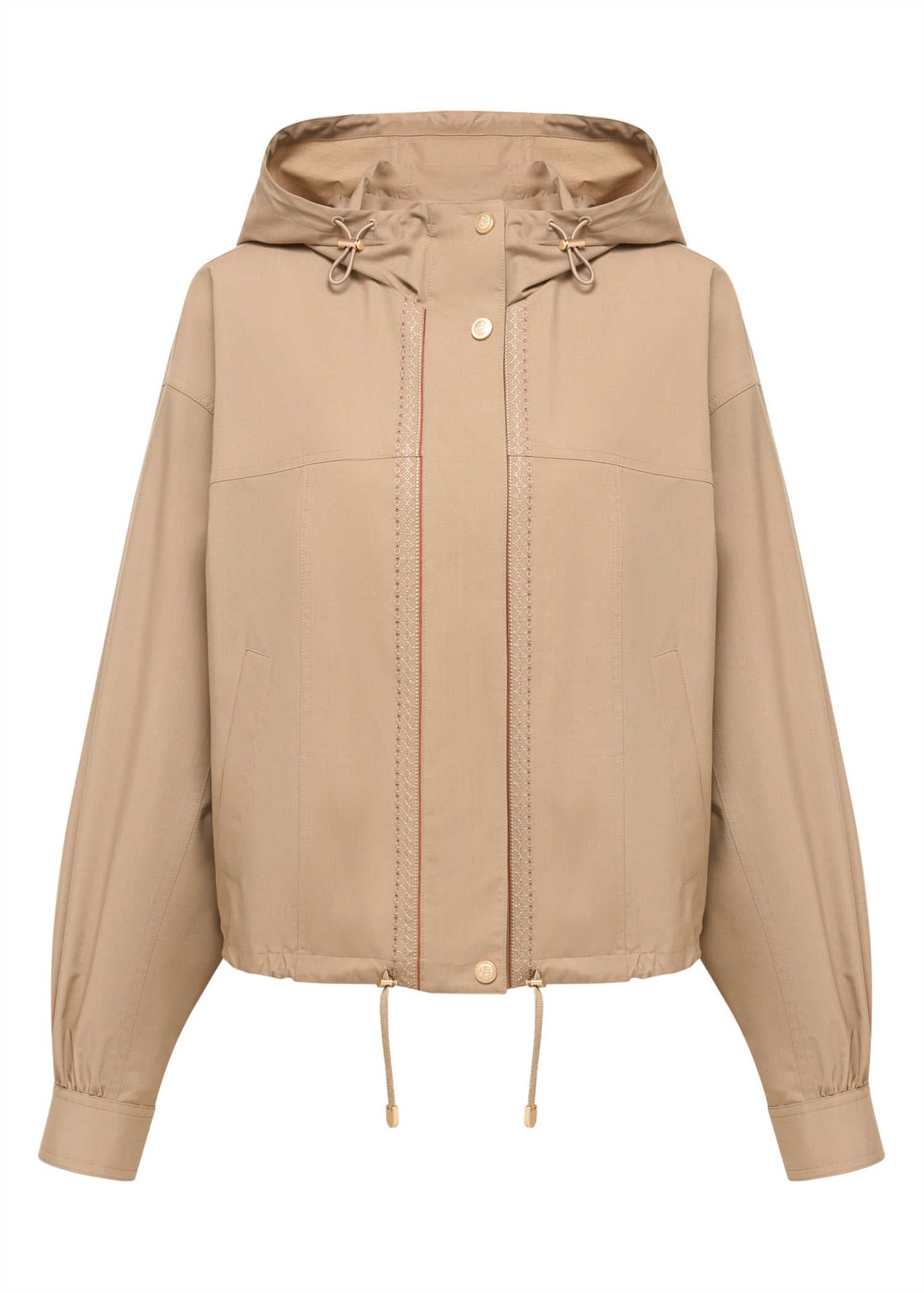 Silk and Wool Trench Coat | Khaki