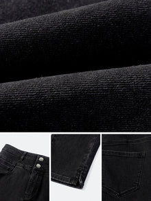 High-Waisted Straight Jeans | Black
