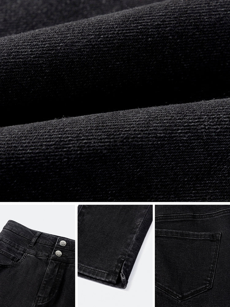 High-Waisted Straight Jeans | Black
