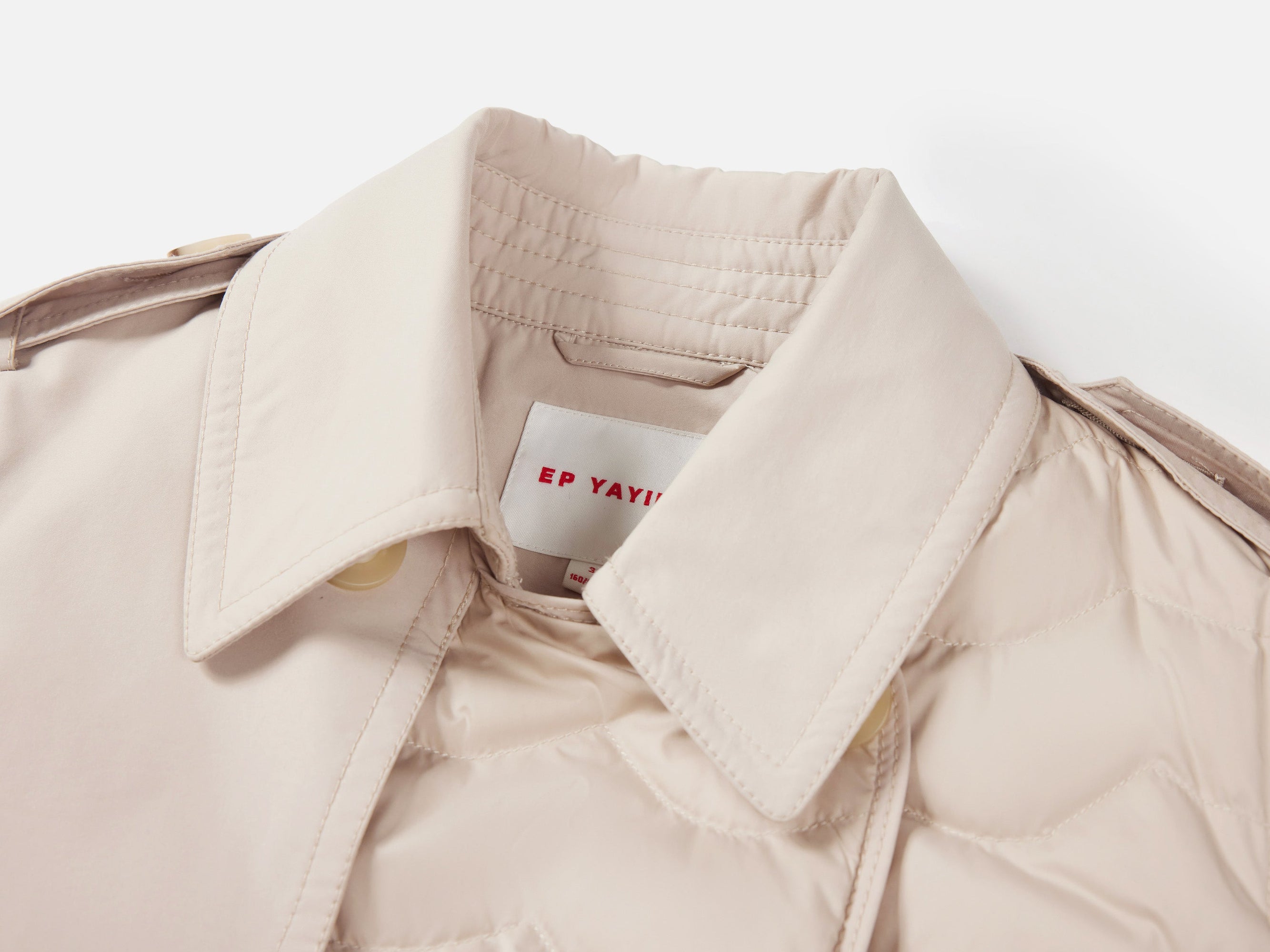 Trench-Style Down Jacket | Beige