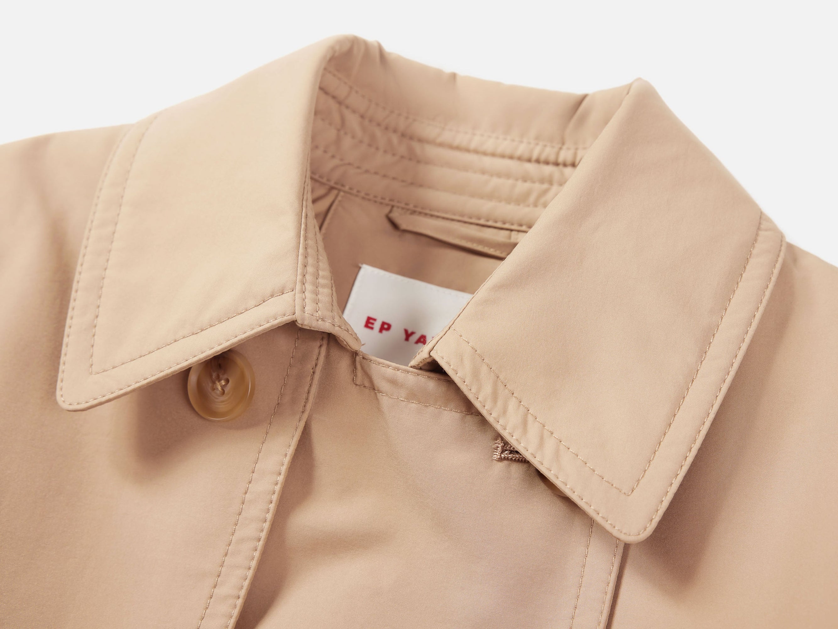 Trench-Style Down Jacket | Khaki