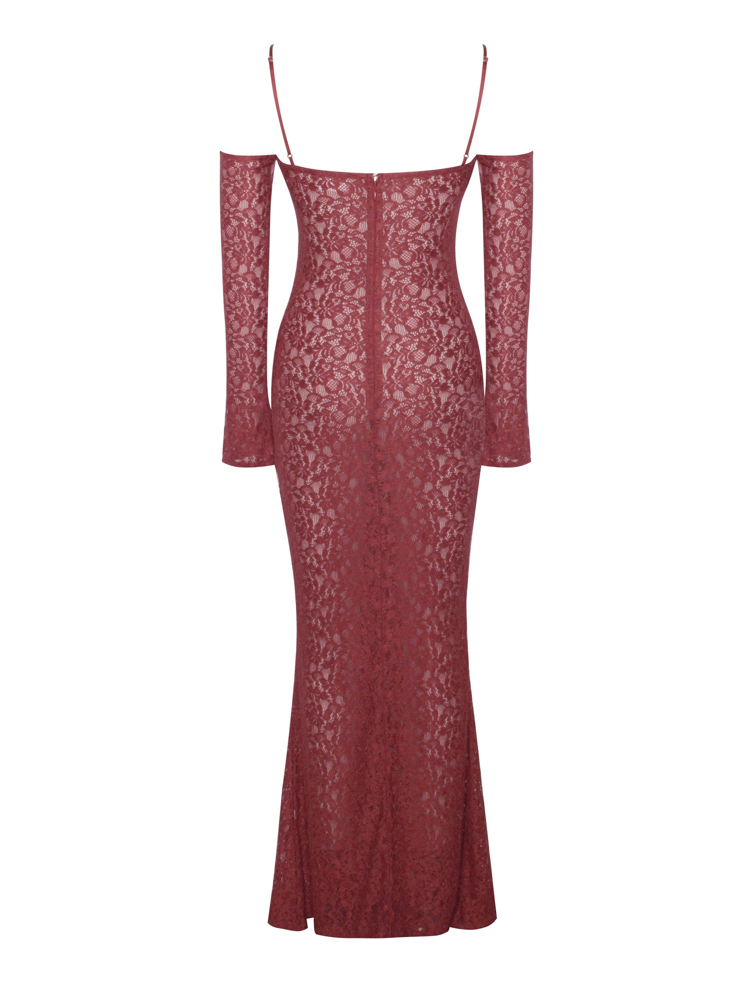 Udaya Lace Long Sleeve Maxi Dress | Burgundy