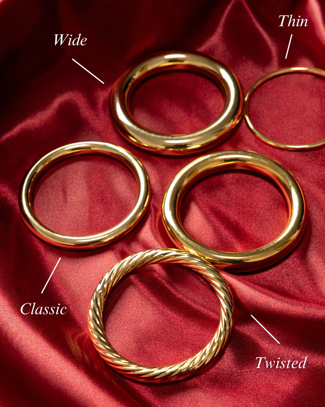 Twisted Whitney Bangle | 18K Yellow Gold-Plated