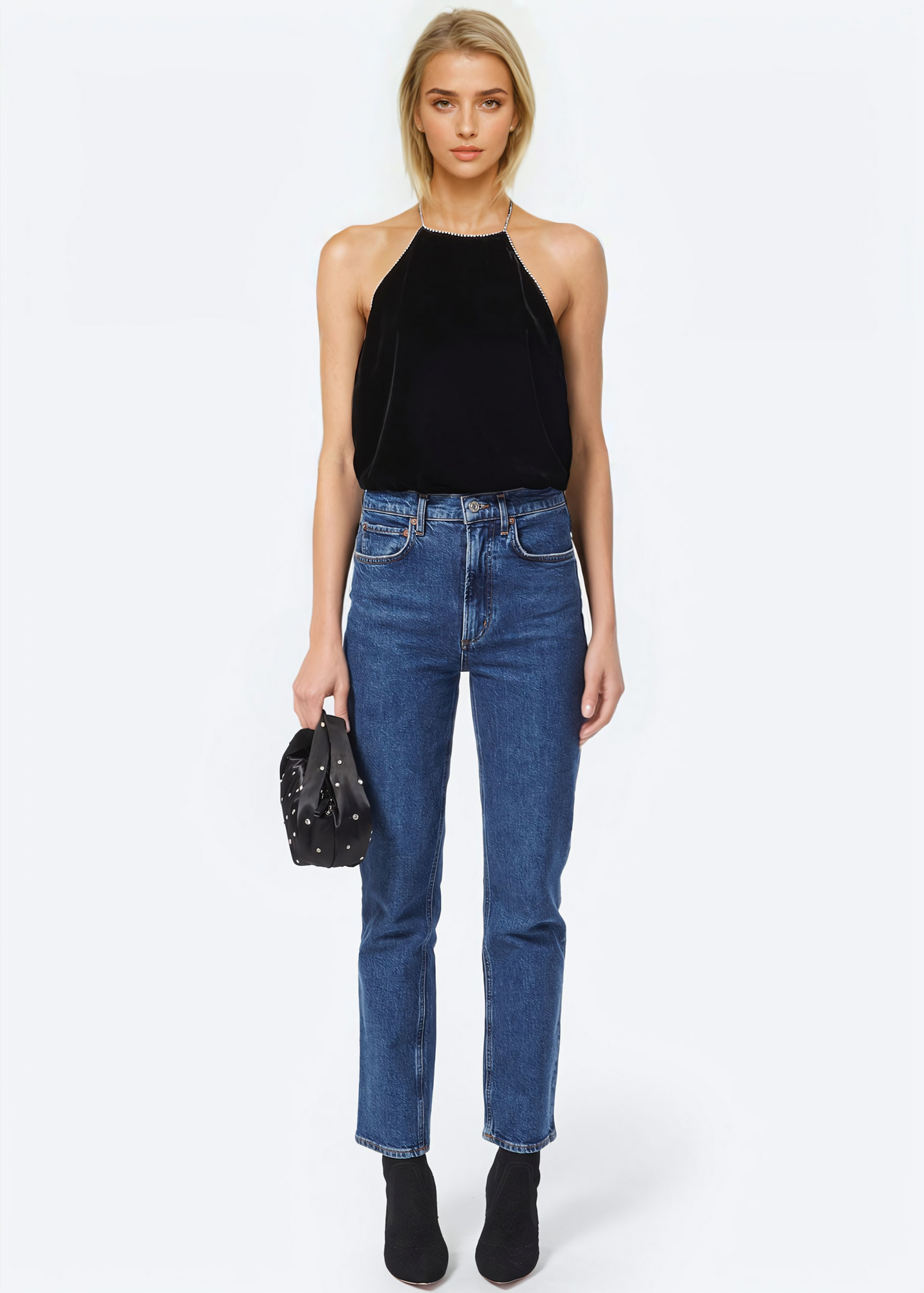 Nashra Velvet Cami | Black