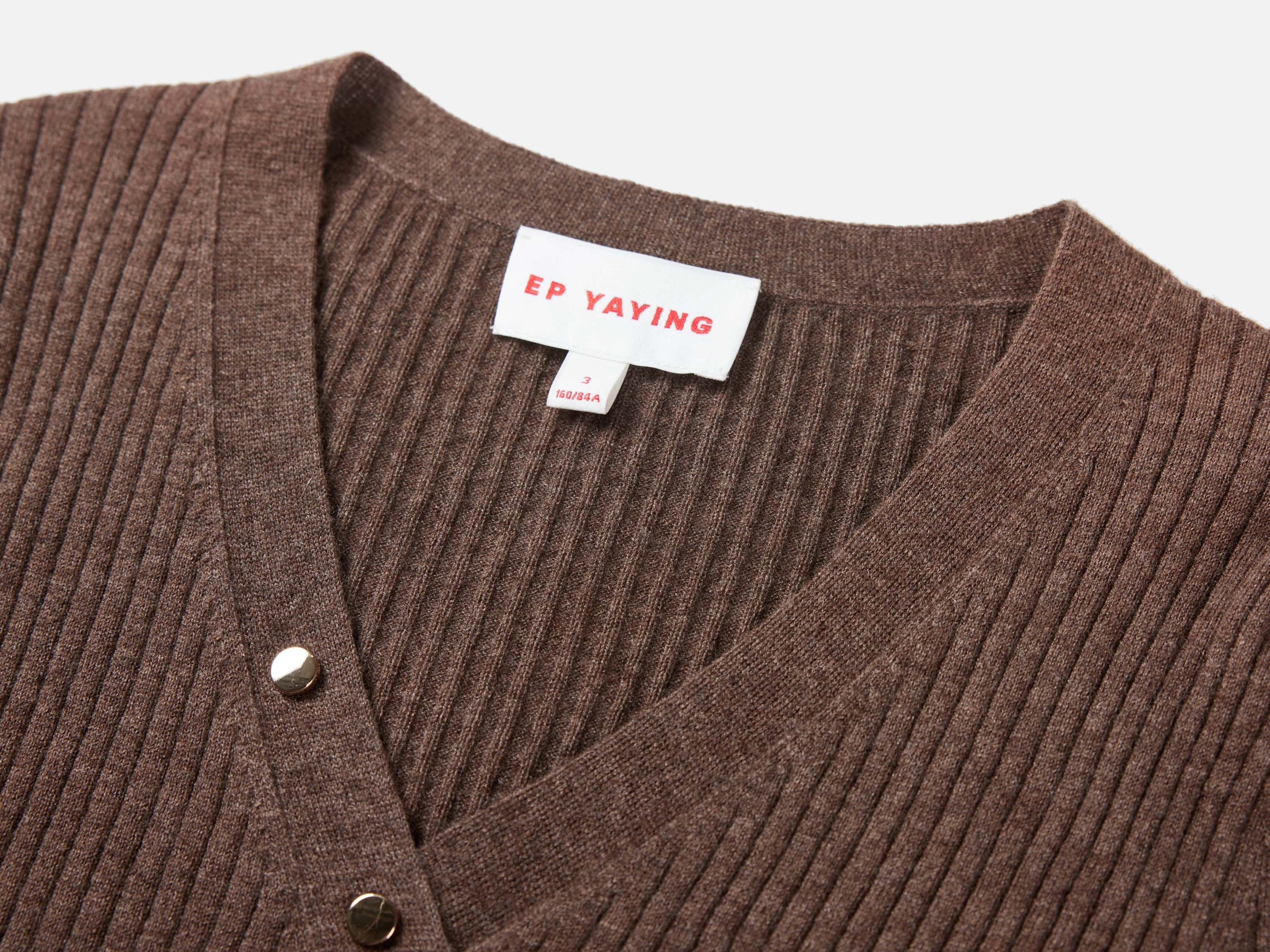 Front Wrapped Knit Top | Brown