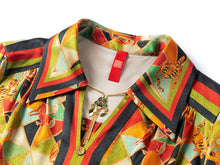 Animal & Geometric Printed Blouse | Green