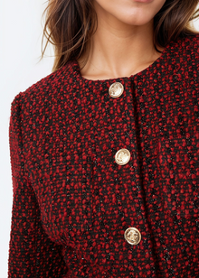 Wrenley Metallic Jacket | Red Tweed