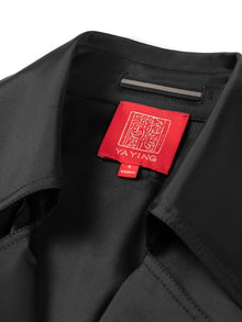 Triacetate Long Trench Coat | Black
