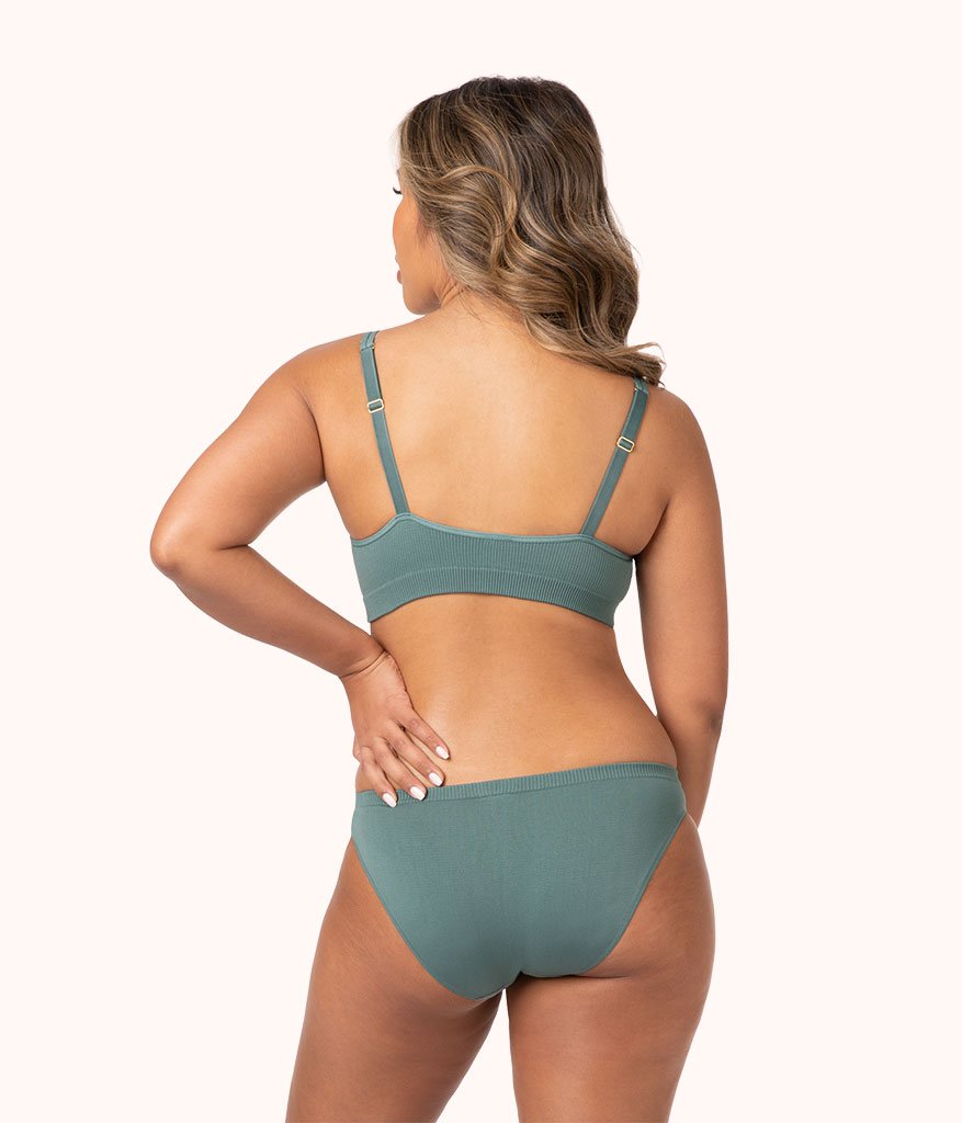 The Skinny Strap Seamless Bralette | Harbor Green