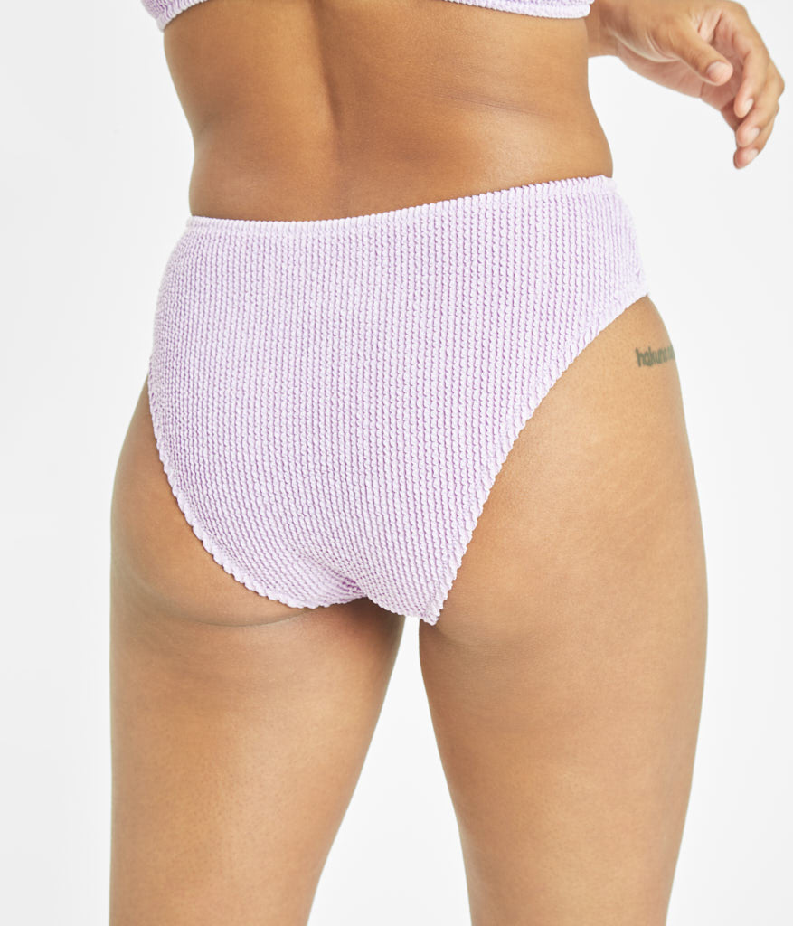 The Swim Ruched High Waist Bikini Bottom | Lilac
