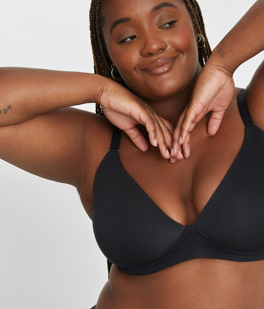 The All-Day Plunge No-Wire Bra | Jet Black