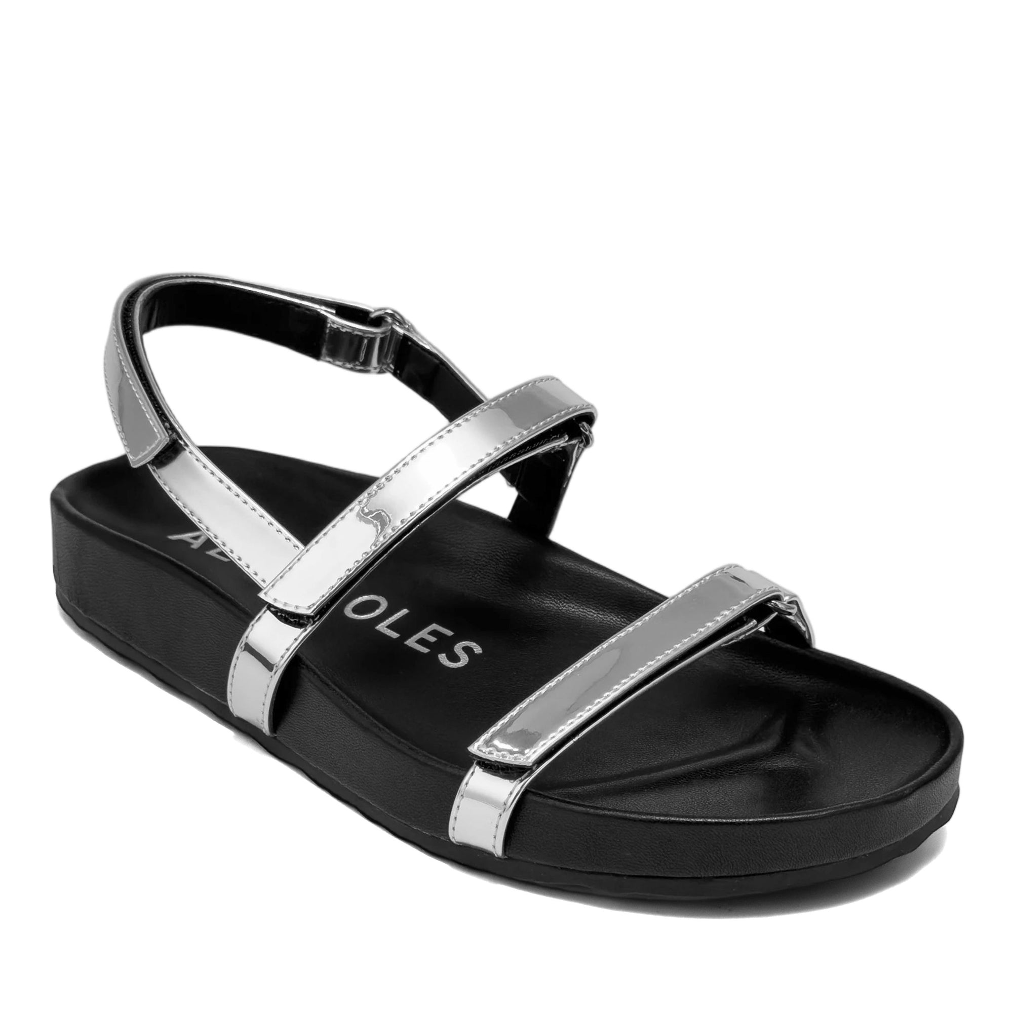 Liana Sandal Footbed | Silver Faux Mirror Metallic