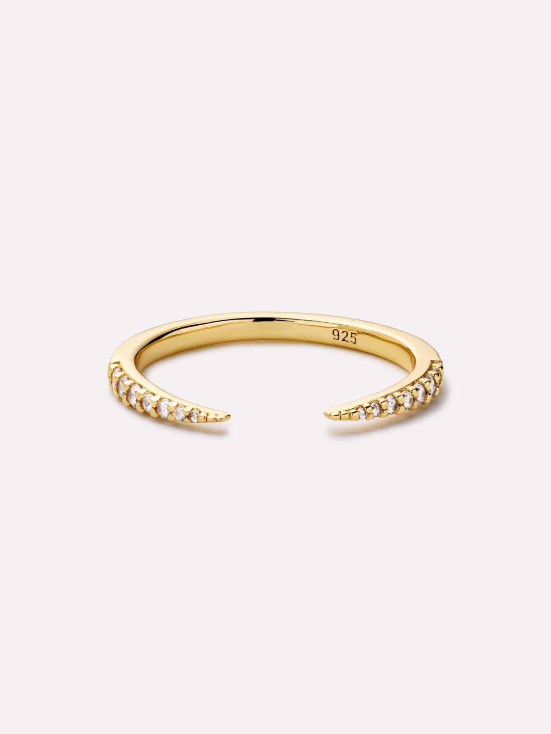 Gold Band Ring - Aster | 14K Gold on Sterling Silver | Cubic Zirconia