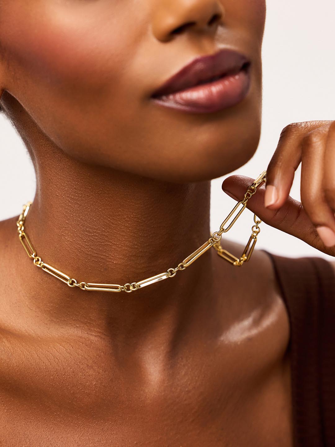 Gold Paperclip Necklace - James | 14K Gold on Brass