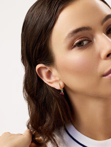 14K Gold Plated Red Enamel Pull On Fruits Earring Charms For Women Ana Luisa Cherry Charms