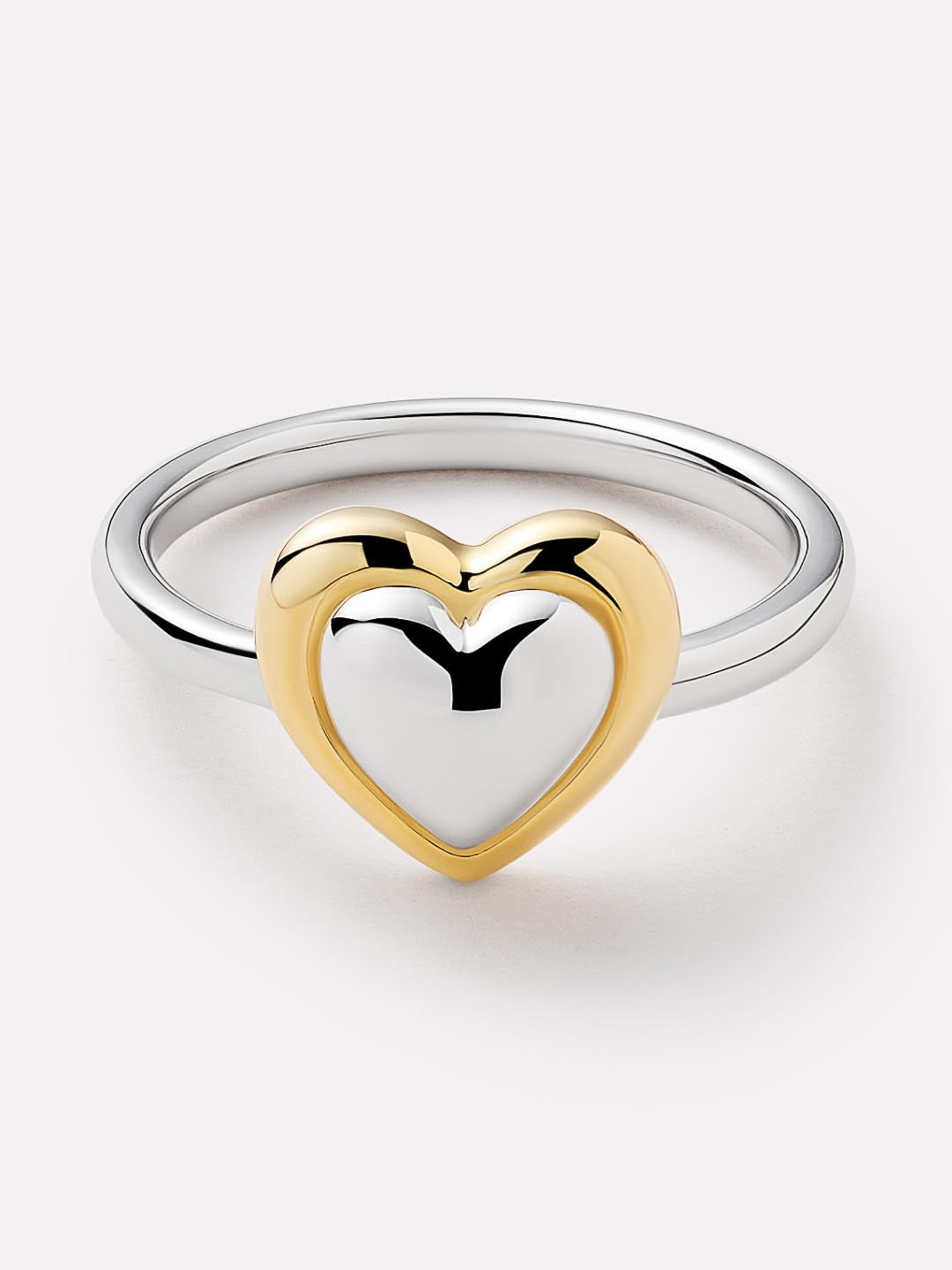 Camelia Heart Ring | 14K Gold on Brass/Rhodium on Brass