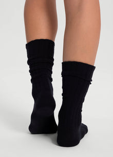 Unisex Cotton Slouch Socks | Black