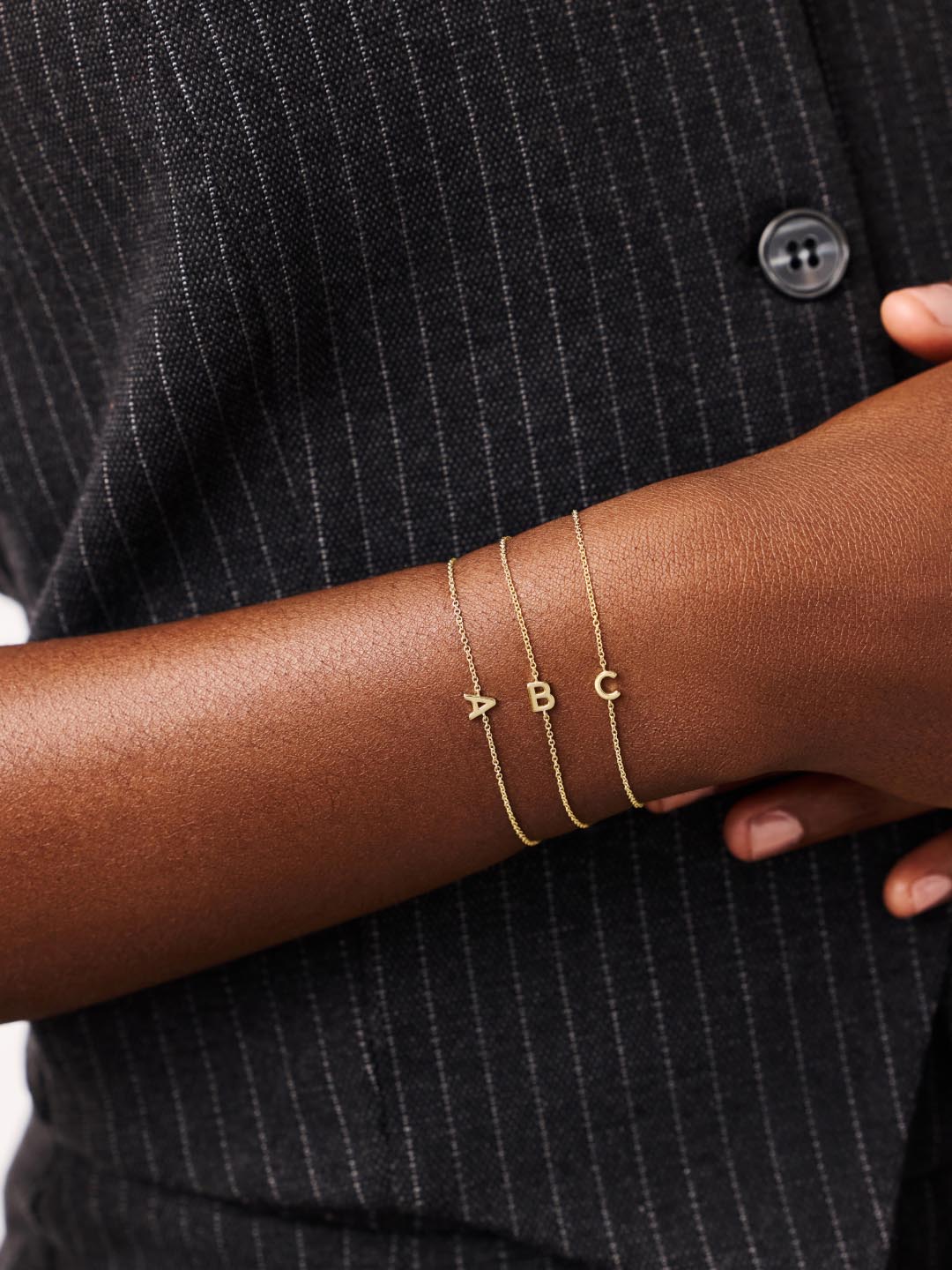 Initial Bracelet - Letter Bracelet | 14K Gold on Sterling Silver