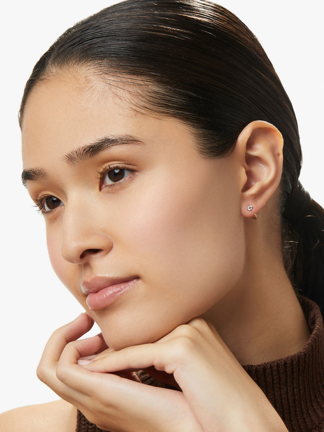 Cassie Hoop Earrings | 14K Gold on Sterling Silver | Cubic Zirconia