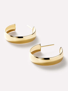 Bold Medium Huggie Hoop Earrings | 10K Solid Gold