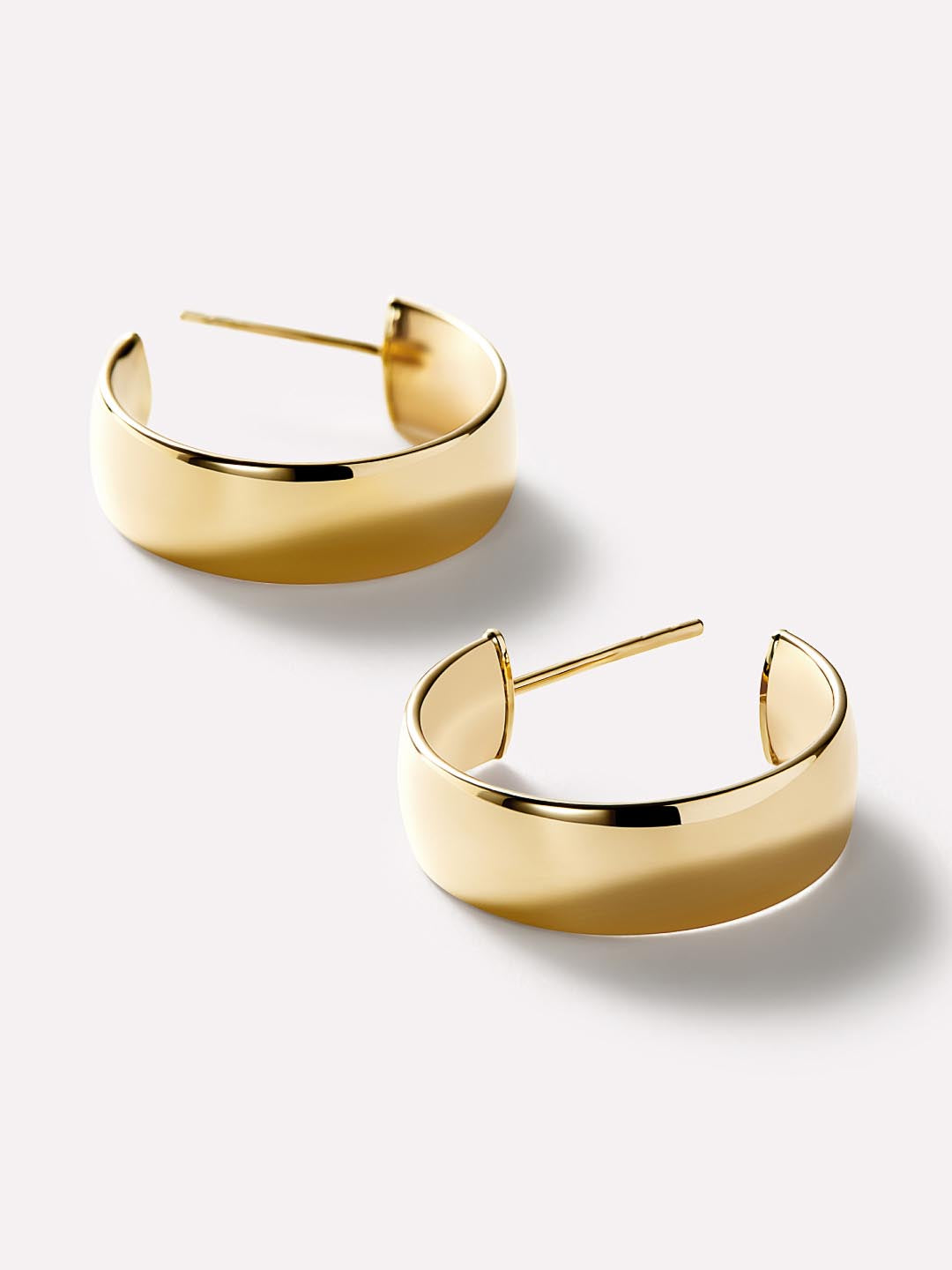 Bold Small Huggie Hoop Earrings | 10K Solid Gold