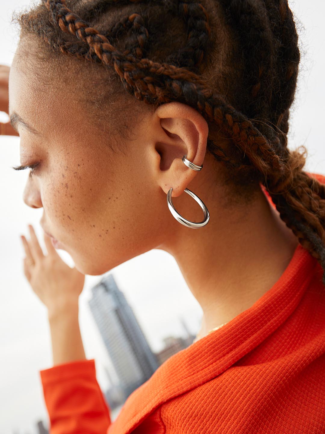 Silver Hoop Earrings - Cuidado Silver | Rhodium on Brass
