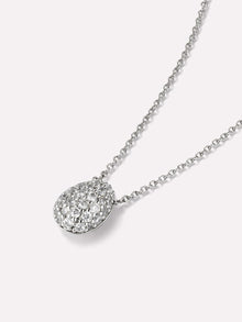 Ana Luisa Jewelry Necklaces Pendant Necklaces Silver Necklace Pebble Mini Silver Pave Rhodium