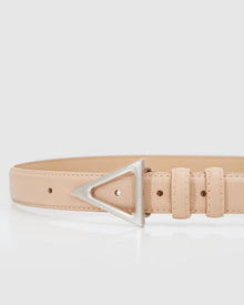 Women | Bermuda Triangle Leather Belt | Latte