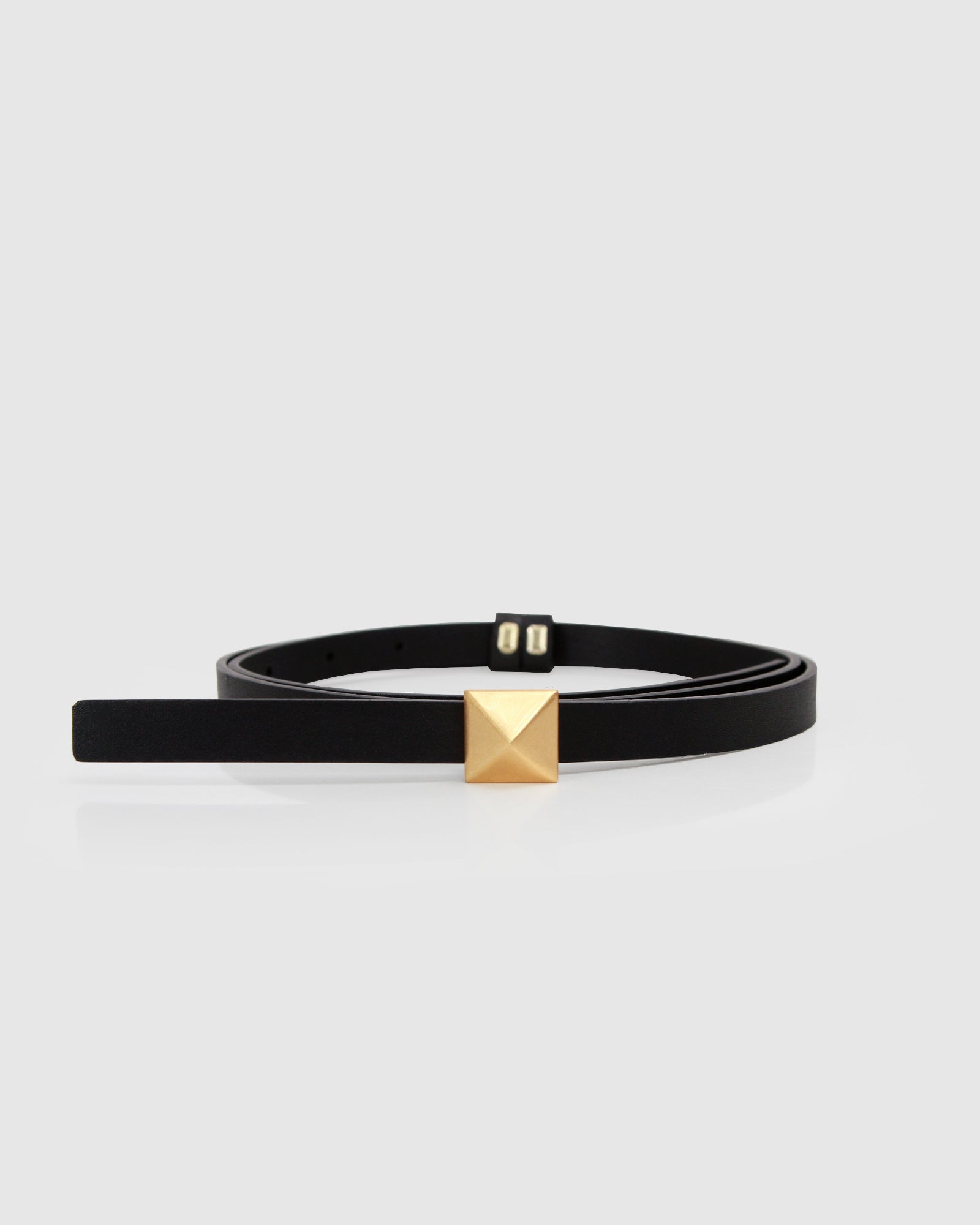 Women | Cleopatra Pyramid Stud Leather Belt | Black