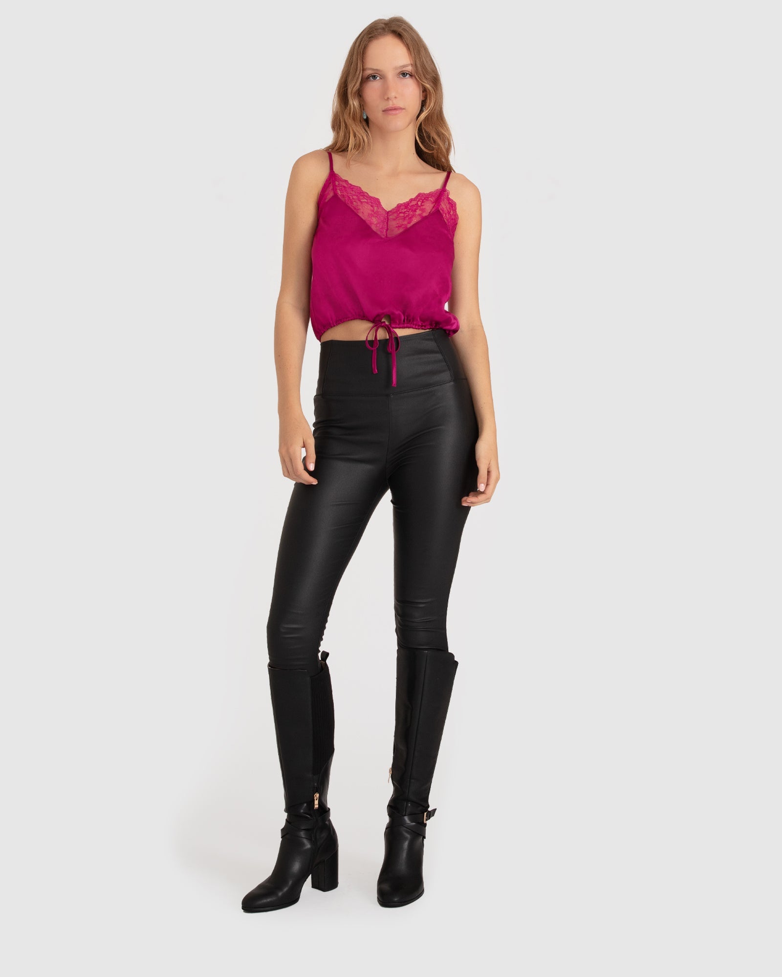 Women | Friday Nights Lace Cami | Fuchsia