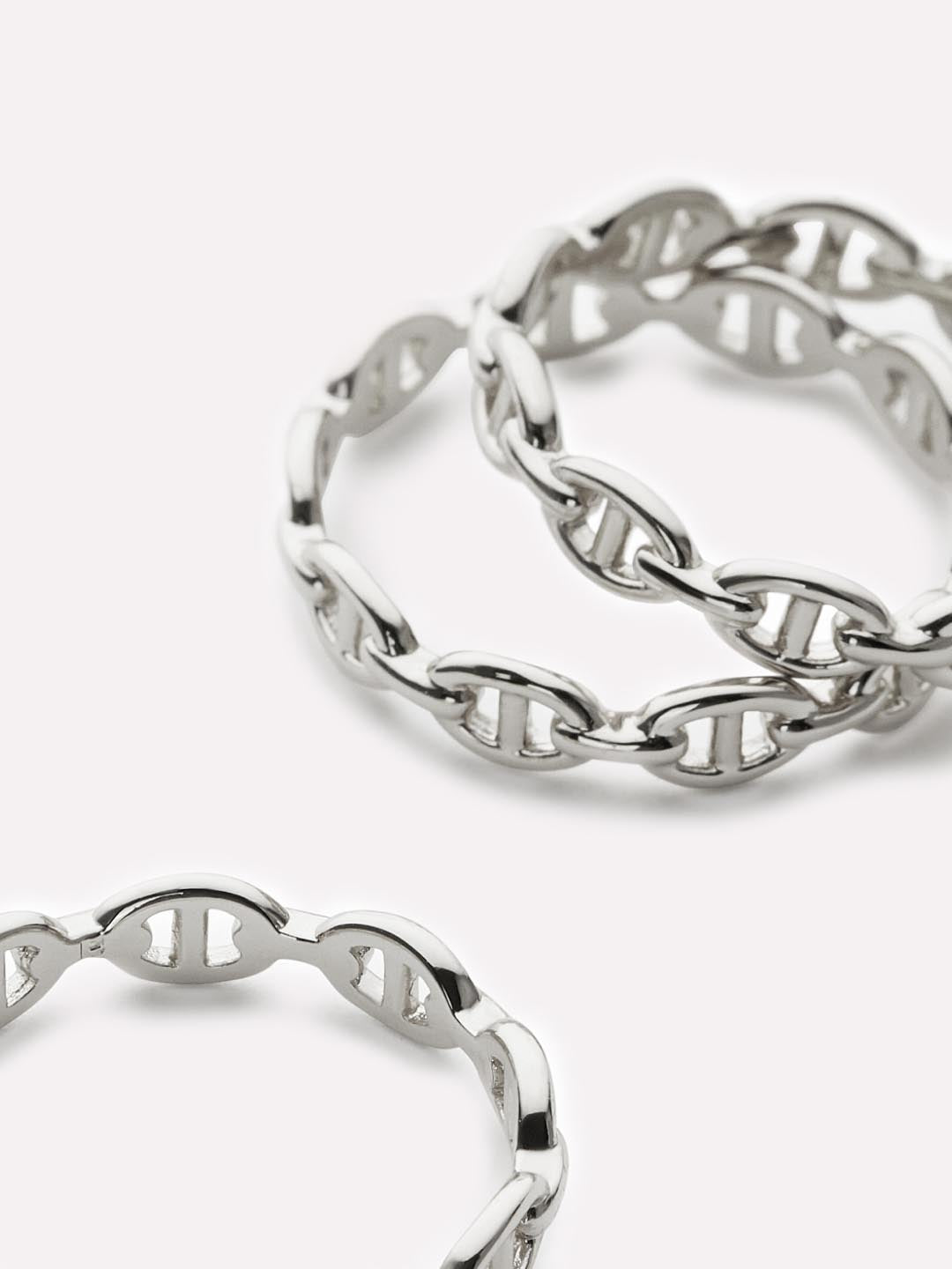 Anchor Chain Ring - Iver Silver | Rhodium on Brass