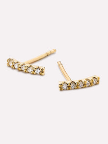 Pave Bar Stud Earrings | 10K Solid Gold | 0.07 CTW Diamonds