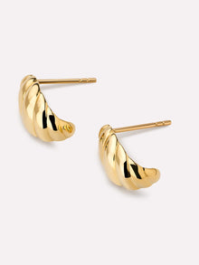 Rope Huggie Studs | 10K Solid Gold