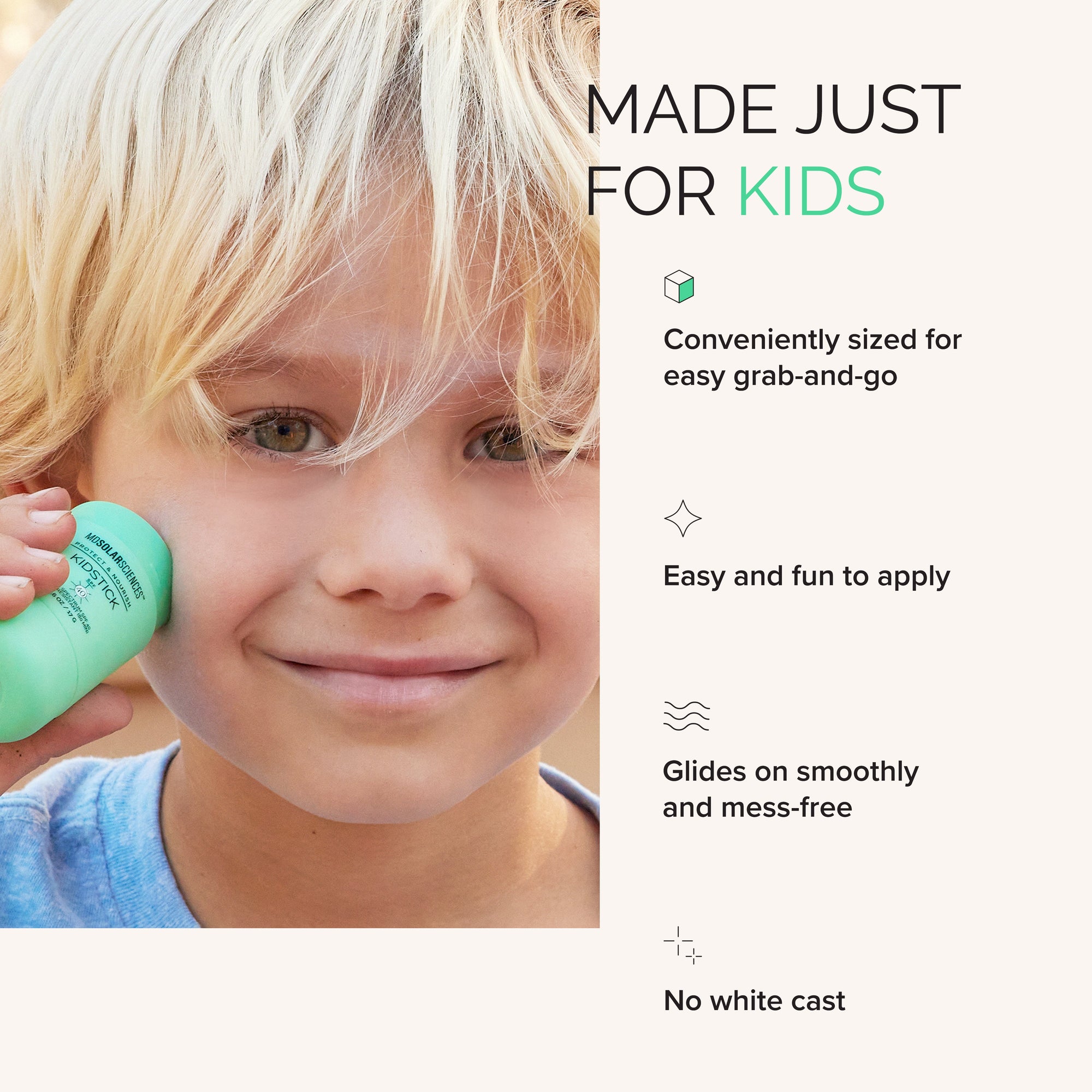 Green container of Mdsolar Sciences Kidstick 