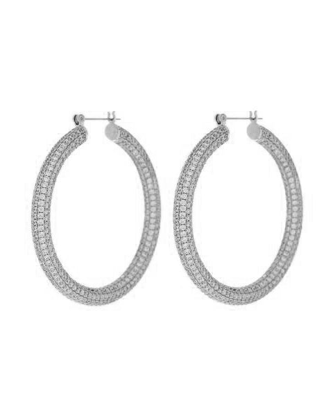 Pave Amalfi Hoops | Silver