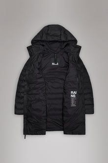 Rains Lohja Long Puffer Curve Jacket Black Jacket