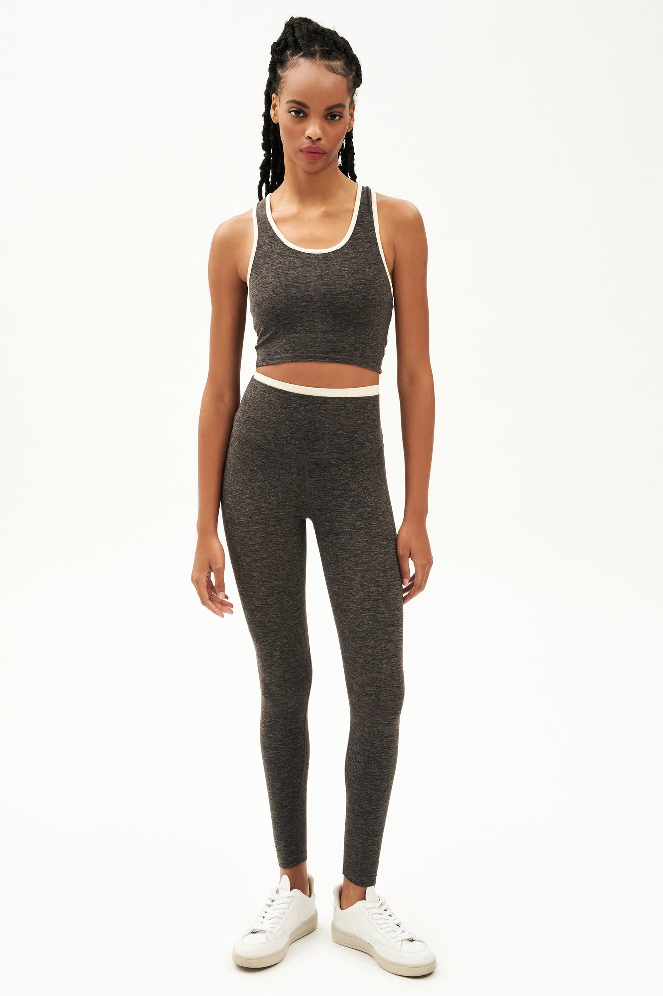 Amber Airweight Bralette | Heather Grey x Creme