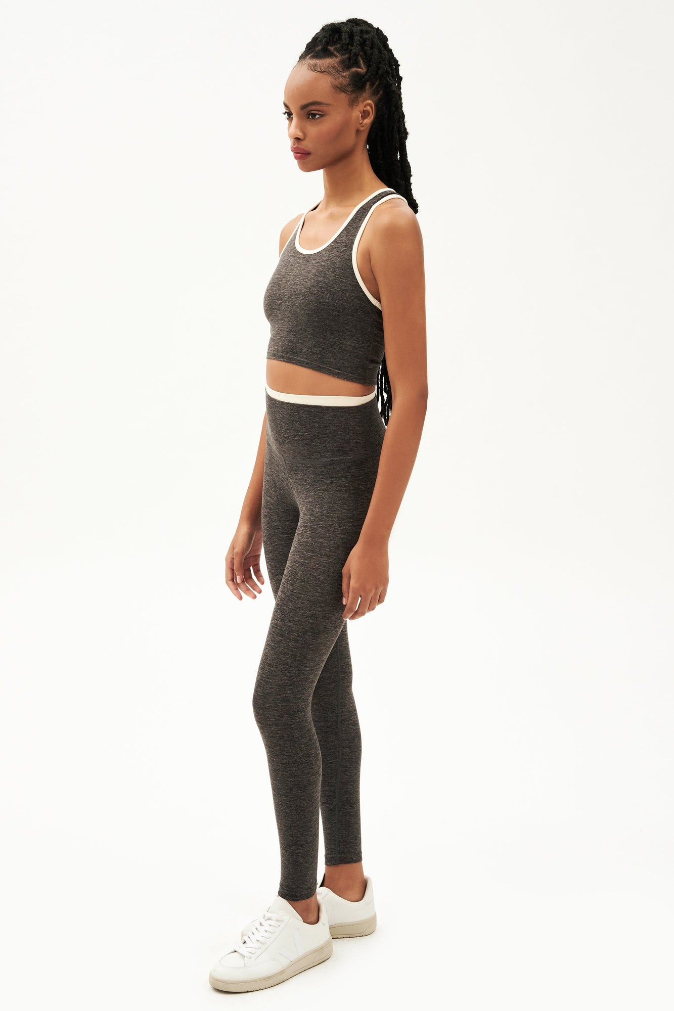 Amber Airweight Bralette | Heather Grey x Creme