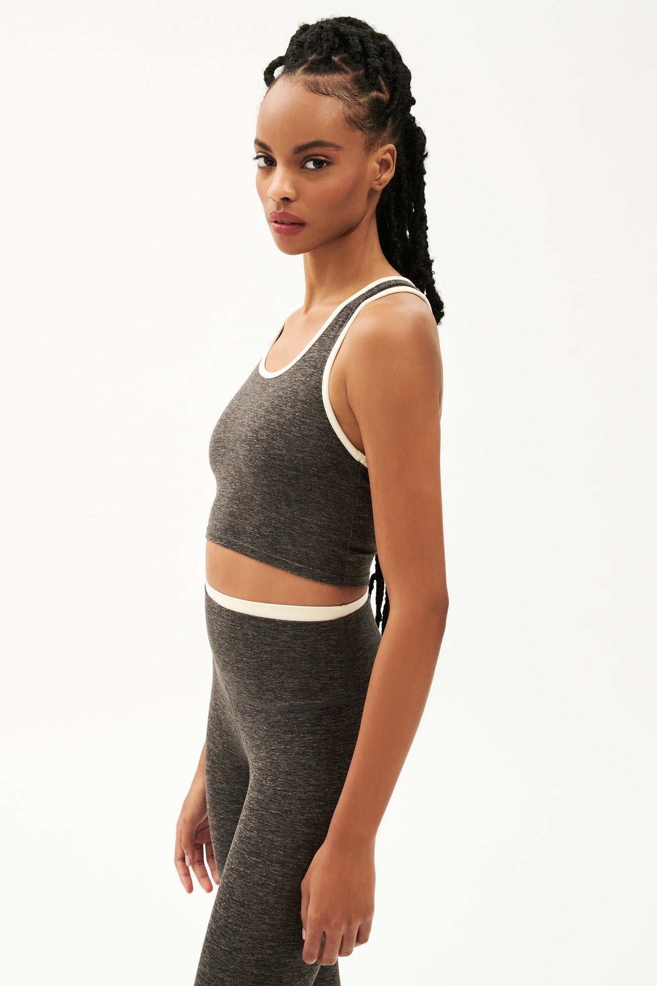 Amber Airweight Bralette | Heather Grey x Creme