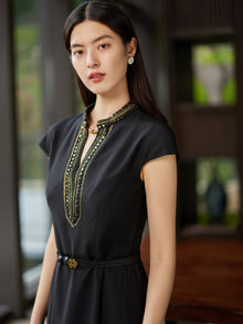 Silk Midi Dress | Black