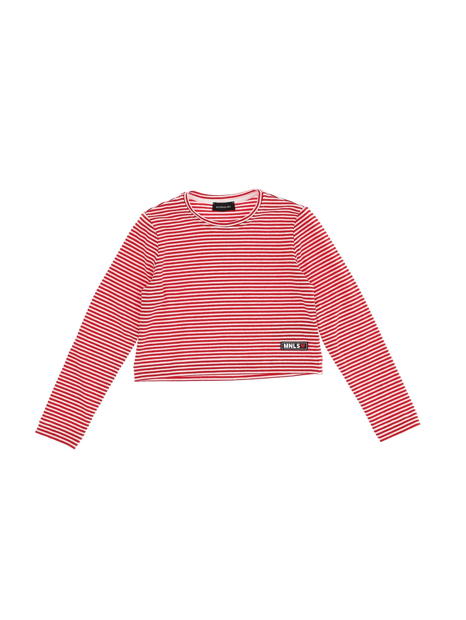Girls | Striped Jersey Mini Pullover | Cream/Ruby