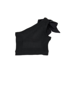Girls | One Shoulder Viscose Tank Top | Black