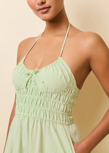 Lolita Dress Matcha Gingham - Solid & Striped