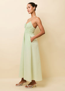 Lolita Dress Matcha Gingham - Solid & Striped