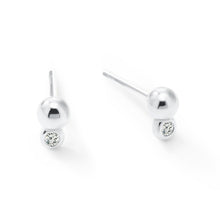 Womens | 0.04 CT Round Cut Lab Grown Accent Diamond | Drop Stud Earrings | Sterling Silver | G-SI