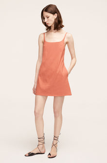 Stretch Linen Skirted Romper | Carnelian