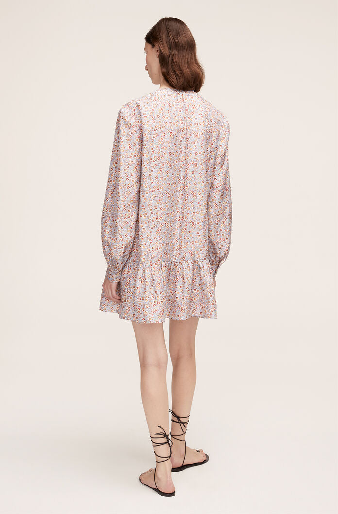 Violet Fleur Belted Silk Dress | Violet Fleur Glass Blue Combo